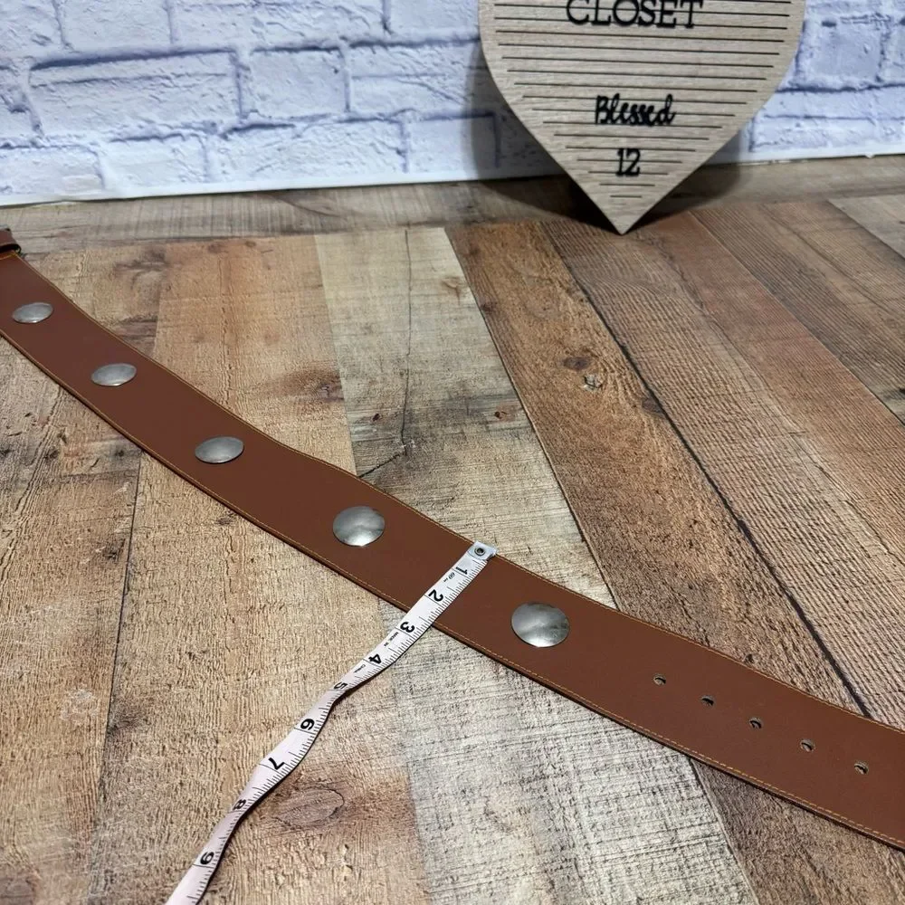 Vintage y2k express wide leather studded belt